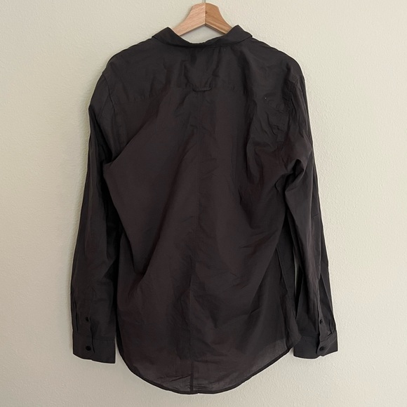 Onia Albert Shirt Mens Size L Button Down Dark Gray Charcoal - Picture 3 of 6